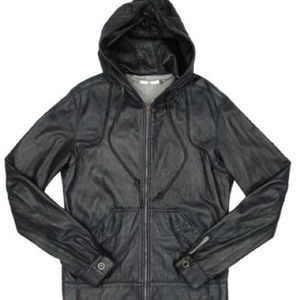 Mike & Chris Men’s Hooded Brown Leather Jacket
